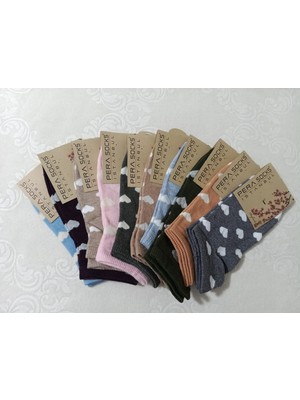 Pera Socks Kalp Desenli Kadın Patik Çorap 10'lu Paket Topuk Burun Takviyeli Kdm3
