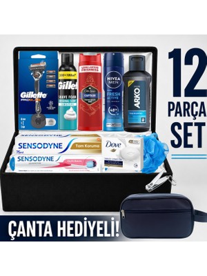 Gillette Proglide  Damat Bohçası Nişan Bohçası Erkek Bakım Seti Tıraş Bıçağı Damat Sandığı