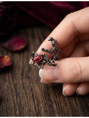 Dükkan Design Lowe And Deep Spice Karga ve Gül Yüzüğü ( Ayarlanabilir)