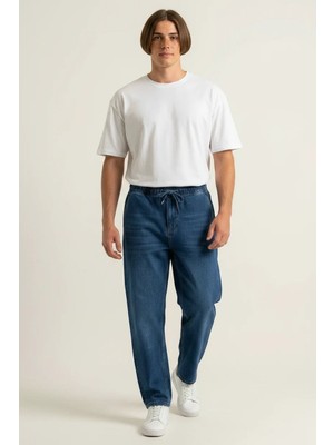 Erkek Rahat Kesim Denim Lacivert Pantolon