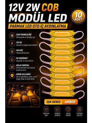 Kuzey Aksesuar 12V 2W Cob Modül LED Parmak LED Oto Iç Aydınlatma