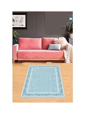 Nacario Pelangi Nakış Desen Çerçeveli Dijital Baskı Yıkanabilir Kaymaz Taban Modern Salon Hal�