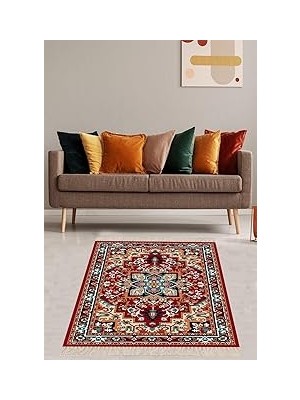 Nacario Pelangi Kilim Desenli Renkli Dijital Baskı Yıkanabilir Kaymaz Taban Leke Tutmaz Etnik Şar