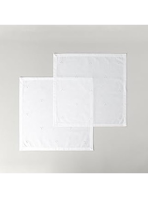Nacario Linens Begonia 45X45 cm 2'li Peçete Optik Beyaz