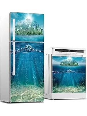 Nacario Buzdolabı ve Bulaşık Makinası Beyaz Eşya Sticker Kaplama Su Altı Ada