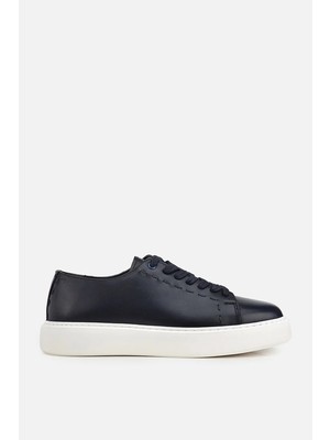 Yaya By Hotiç Erkek Lacivert Deri Bağcıklı Kalın Tabanlı Günlük Sneaker