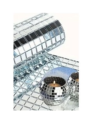 Nacario Buffer Kare Silver Cam Mozaik Fayans Çıkartmaları Kendinden Yapışkanlı Aynalı, Pra-13