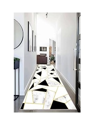 Nacario Pelangi Geometrik Desenli Dijital Baskı Yıkanabilir Kaymaz Taban Etnik Kilim Desen Salon H