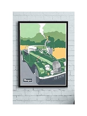 Nacario Postermanya (PSTER12402) Morgan Vintage Araba Çerçeveli Tablo (30 x 40CM)