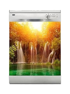 Nacario Bulaşık Makinesi Sticker Kaplama Beyaz Eşya Kaplama Şelale Ağaç 3D