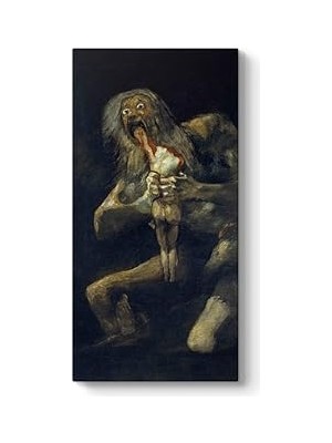 Nacario Francisco Goya - Çocuklarını Yiyen Satürn Tablosu 30 x 60