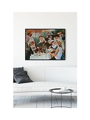 Nacario Postermanya (PSTER13109) Renoir - Tekne Gezisinde Öğle Yemeği Sanatsal Çerçeveli Tablo