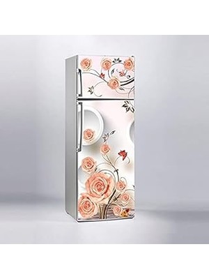 Nacario Buzdolabı Sticker Kaplama Dolap Kaplama Etiketi Pembe Çiçekler