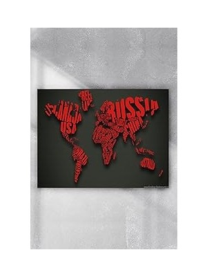 Nacario Postermanya (PSTER9569) Yazılı Dünya Haritası Poster (70X100CM)