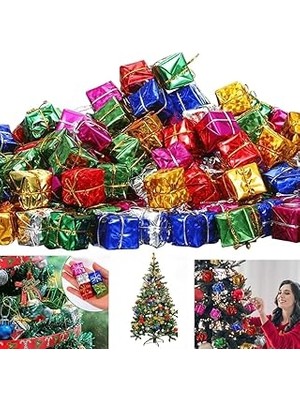 Nacario 12 Adet Yılbaşı Ağacı Süsü Küçük Hediye Kutuları Asılı Süslemeler Mini Noel Fo