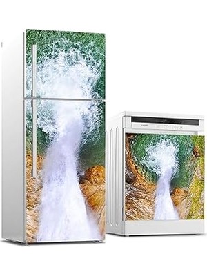 Nacario Buzdolabı ve Bulaşık Makinası Beyaz Eşya Sticker Kaplama Ters Şelale