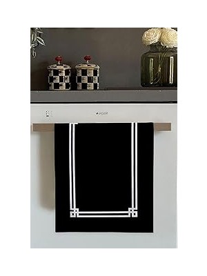 Nacario Viva Home Siyah Çerçeveli Fırın Mutfak Havlusu 30X50CM