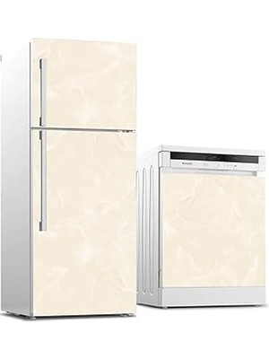 Nacario Buzdolabı ve Bulaşık Makinası Beyaz Eşya Sticker Kaplama Sarı Mermer