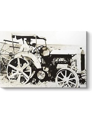 Nacario Tabloshop Atatürk Traktör Kullanırken Kanvas Tablo 45 x 30