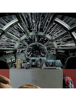 Nacario Roommates RMK11458M Star Wars Millennium Falcon Soy ve Yapıştır Duvar Resmi - 3,2 M x 1,8