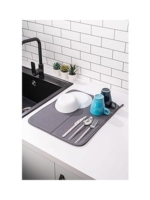 Nacario Bulaşık Matı Süper Emici Bulaşık Kurutma Örtüsü 45X36CM Katlanabilir Bulaşık Mat�