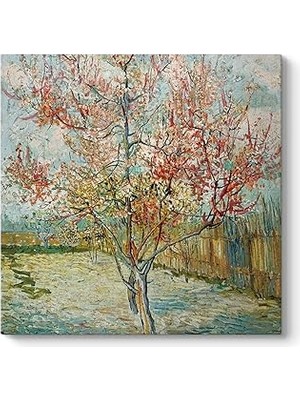 Nacario Vincent Van Gogh - Pembe Şeftali Ağaçları Tablosu 50 x 50