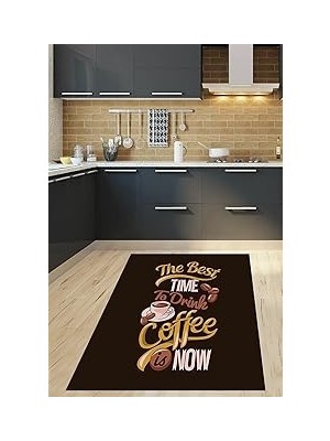 Nacario Pelangi Kahve Coffe Desenli Mesajlı Dijital Baskılı Kaymaz Taban Yıkanabilir Leke Tutmaz