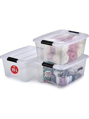 Nacario Iris Ohyama, 3'lü Set Istiflenebilir Saklama Kutusu, Klik Kilitli – New Top Box Ntb-15 �