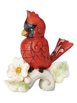 Nacario Enesco Jim Shore Heartwood Creek Kardinal Minyatür Heykelcik, 8,35 Cm, Çok Renkli