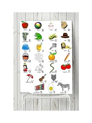 Nacario Postermanya (PSTER5032) Ingilizce Alfabe Eğitim Posteri 30X40 cm