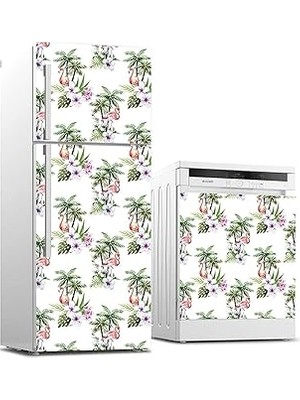 Nacario Buzdolabı ve Bulaşık Makinası Beyaz Eşya Sticker Kaplama Flamingo