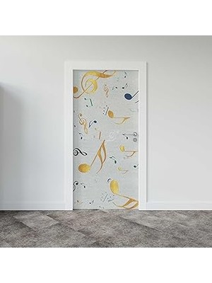Nacario Kapı Giydirme Kapı Sticker Folyosu Renkli Notalar