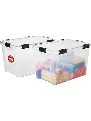 Nacario Iris Ohyama, 2'li Set Hava Geçirmez Saklama Kutusu – All-Weather At-Ld – Plastik, Şeff