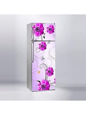 Nacario Buzdolabı Sticker Kaplama Dolap Kaplama Etiketi 3D Altigen Mor Çiçek