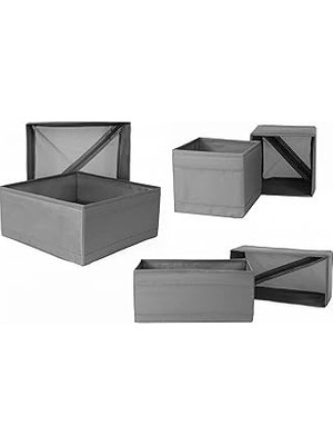 Nacario Ikea Skubb Kutu, 6'lı Set, Gri Saklama Bölmesi Yeni