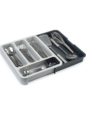 Nacario Joseph Joseph 85042 Drawerstore Genişleyen Çatal Bıçak Düzenleyici, Koyu Gri