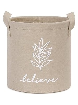 Nacario Ocean Home Textile Bej Believe Baskılı Sepet //20X20