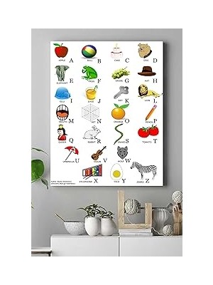 Nacario Postermanya (PSTER16302) Ingilizce Alfabe Eğitim Kanvas Tablo 30 x 40