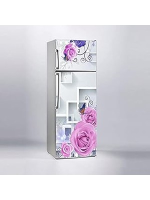 Nacario Buzdolabı Sticker Kaplama Dolap Kaplama Etiketi Pembe Güller ve Çiçekler