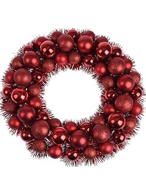 Nacario Noel Çelenk 56 Kırmızı Top 39 cm Diamentro Çeşitli Renklerde Orijinal ve Şık Yılba�