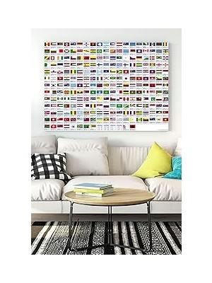 Nacario Postermanya (PSTER18315) Ülke Bayrakları Eğitim Kanvas Tablo 30 x 40