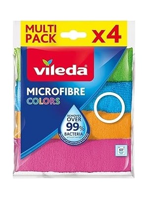 Nacario Vileda 151502 Colors Mikrofiber Bez 4'lü Paket, 30X30