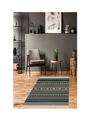 Nacario Pelangi Kilim Desenli Etnik Dijital Baskı Yıkanabilir Kaymaz Taban Modern Salon Halı ve Y