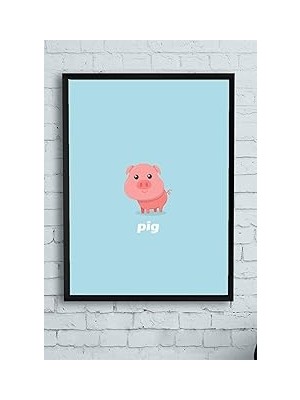 Nacario Postermanya (PSTER11800) Küçük Domuz Çocuk Odası Çerçeveli Tablo (30 x 40CM)
