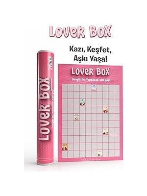 Nacario Lover Box Kazı Kazan Poster, Sevgiliyle Yapılacak 100 Eğlenceli Aktivite, Premium Kalite,