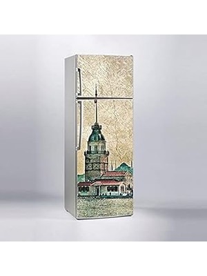 Nacario Buzdolabı Sticker Kaplama Dolap Kaplama Etiketi Kız Kulesi Vintage