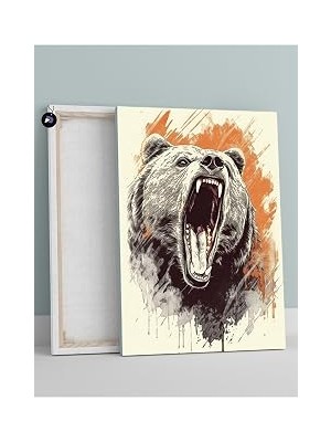 Nacario Postermanya (PSTER1299) Ayı Öfkesi Hayvan Kanvas Tablo 50 x 70