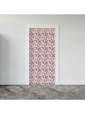 Nacario Kapı Giydirme Kapı Sticker Folyosu Çiçekler Boyama