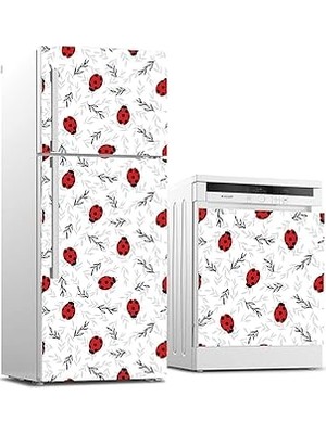 Nacario Buzdolabı ve Bulaşık Makinası Beyaz Eşya Sticker Kaplama Uğur Böceği