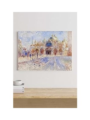 Nacario Postermanya (PSTER19044) The Piazza San Marco - Auguste Renoir Sanatsal Kanvas Tablo 21 x 30